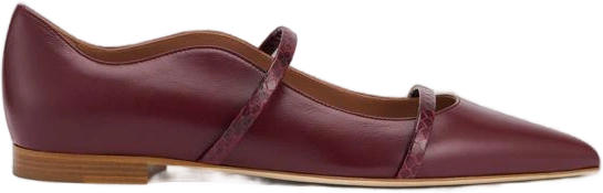 maureen red leather flat pumps