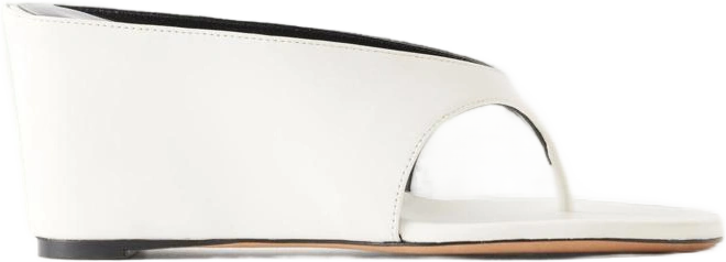 yaga leather wedge sandals white