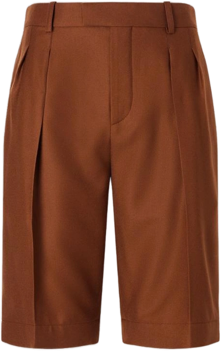 pleated cashmere shorts red