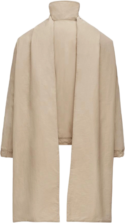 padded jacket with scarf in beige