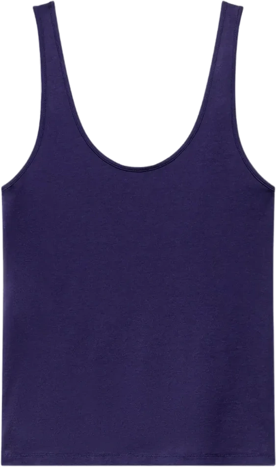 Another Tomorrow scoop-neck tank top - Blue