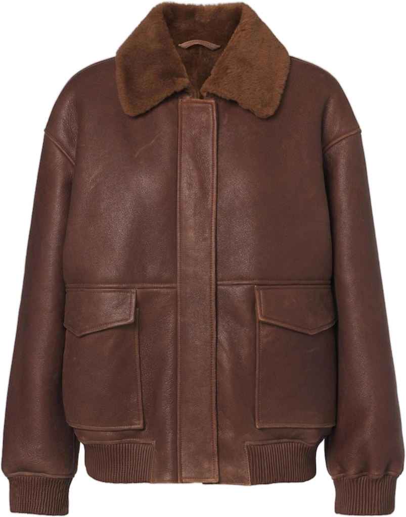 Arma Riley shearling-trimmed leather jacket