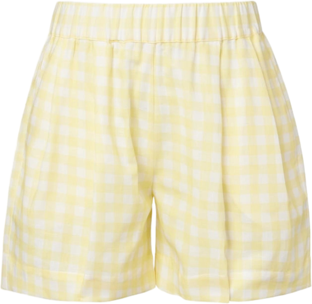 Asceno Gingham linen and cotton shorts