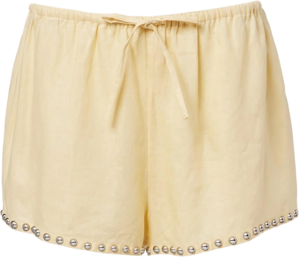 Staud Paddle embellished linen shorts