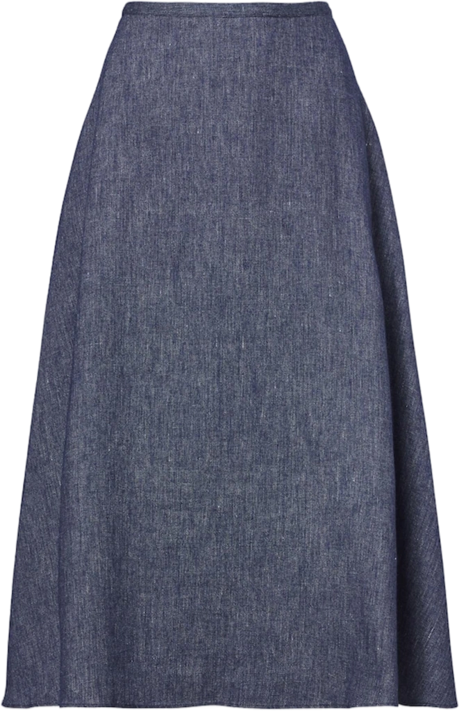 Carolina Herrera Linen, wool, and silk-blend midi skirt