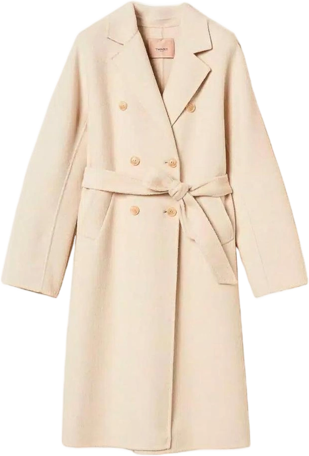 Twinset Double-Breasted Wool Coat With Belt