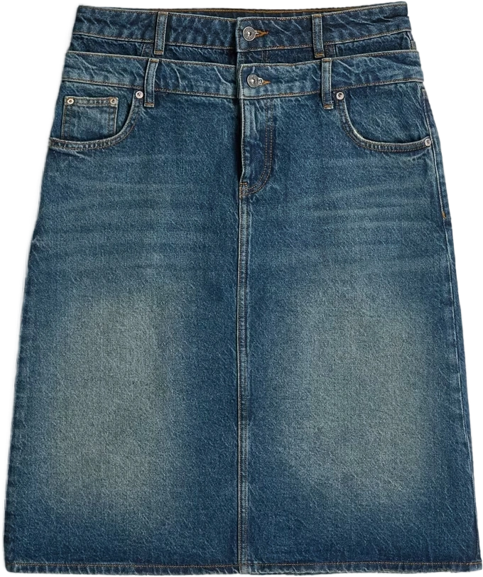 Carter Double Waistband Skirt - Medium blue - Women