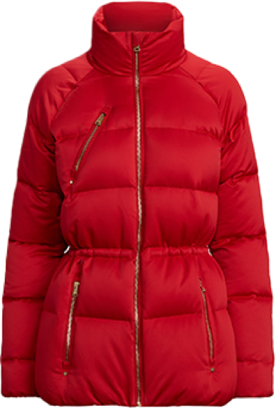 Satin Down Jacket In Red