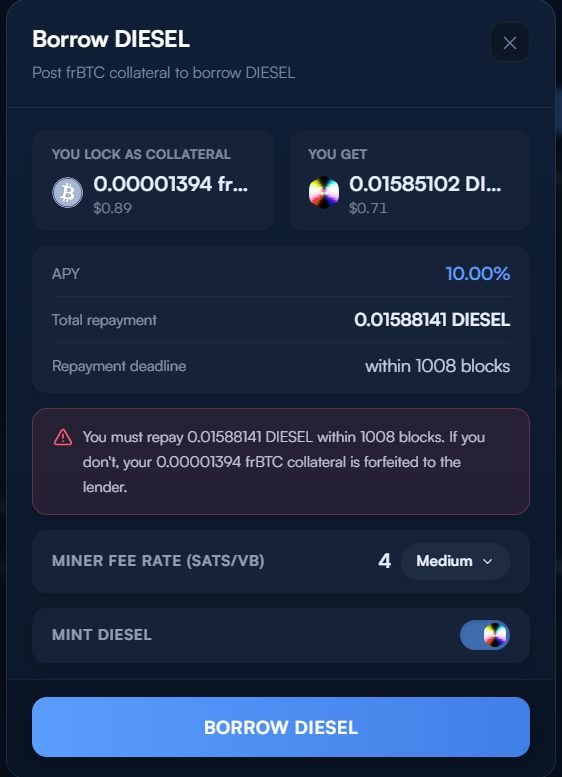 Taking an offer: the settlement fee and the forfeit warning are shown here