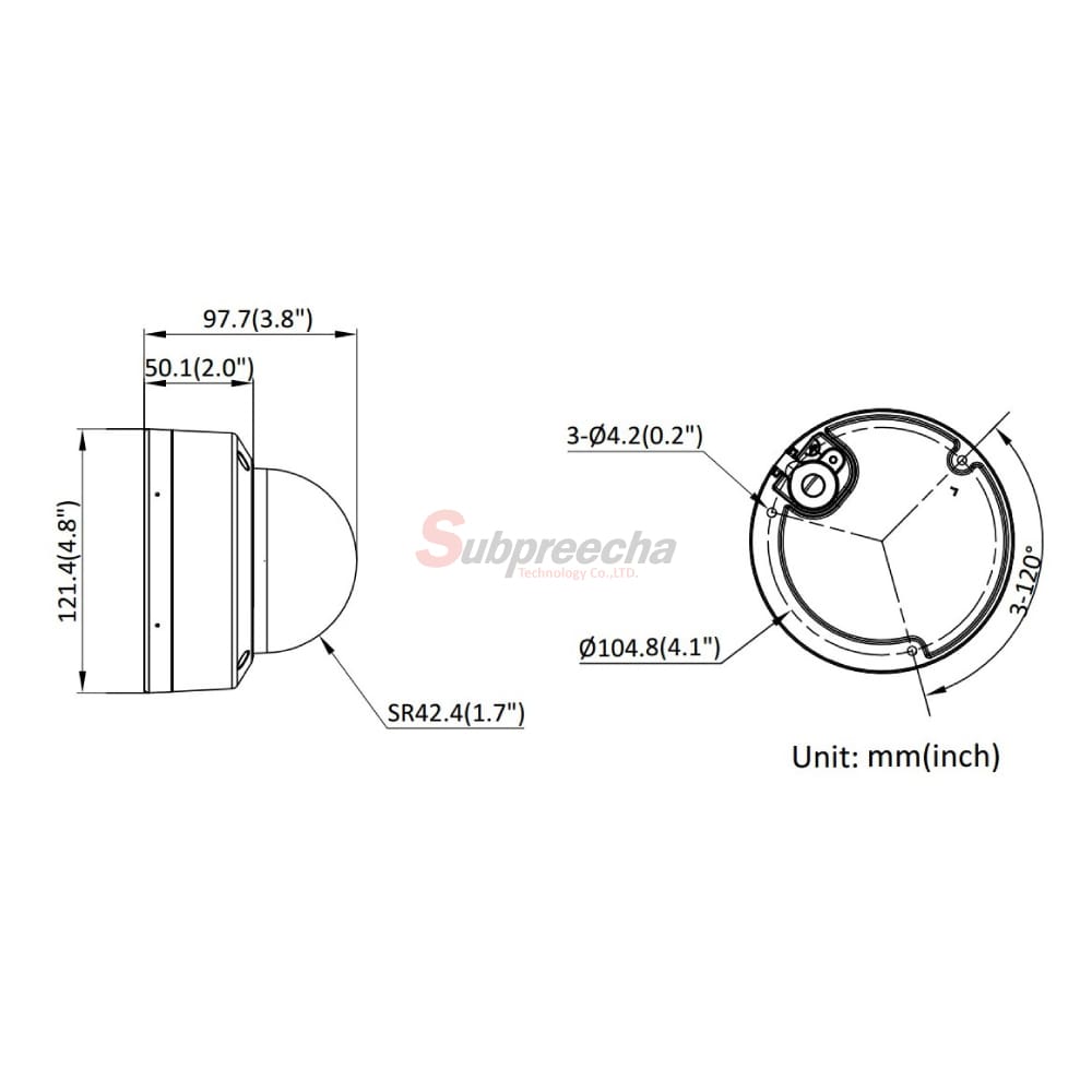 DS2CD1123G2LIUDimensionsimage1 ทรัพย์ปรีชา เทคโนโลยี