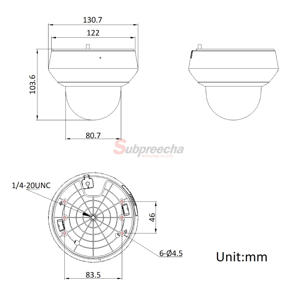DS2DE2A404IWG1EDimensionsimage1 ทรัพย์ปรีชา เทคโนโลยี