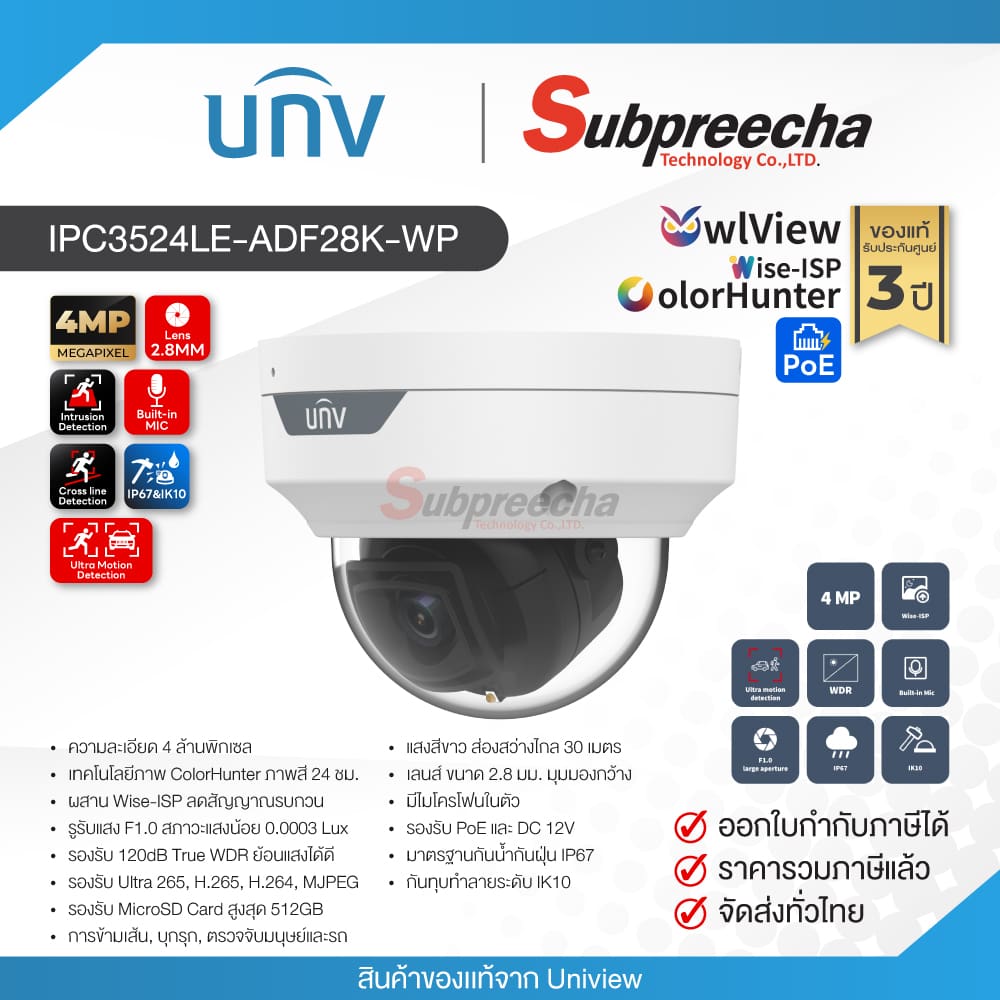 IPC3524LEADF28KWP32 ทรัพย์ปรีชา เทคโนโลยี
