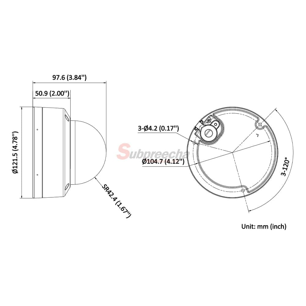 DS2CD1127G3LIUDimensionsimage1 ทรัพย์ปรีชา เทคโนโลยี