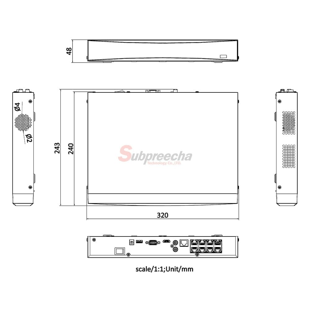 DS7608NXIK18PDimensionsimage1 ทรัพย์ปรีชา เทคโนโลยี