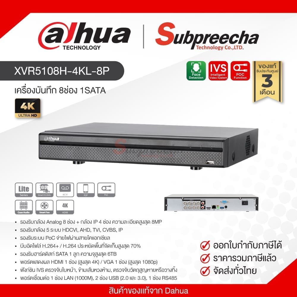 XVR5108H4KL8P35 ทรัพย์ปรีชา เทคโนโลยี