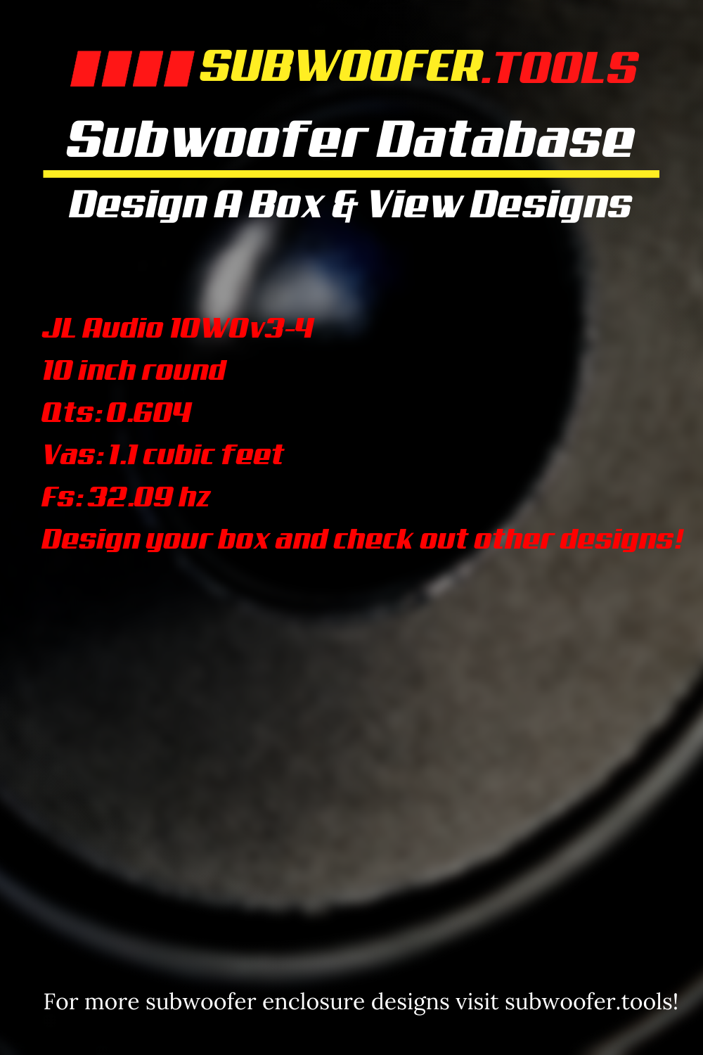 Jl Audio 10w0v3 4 Sub Box Designs Subwoofer Tools Box Design