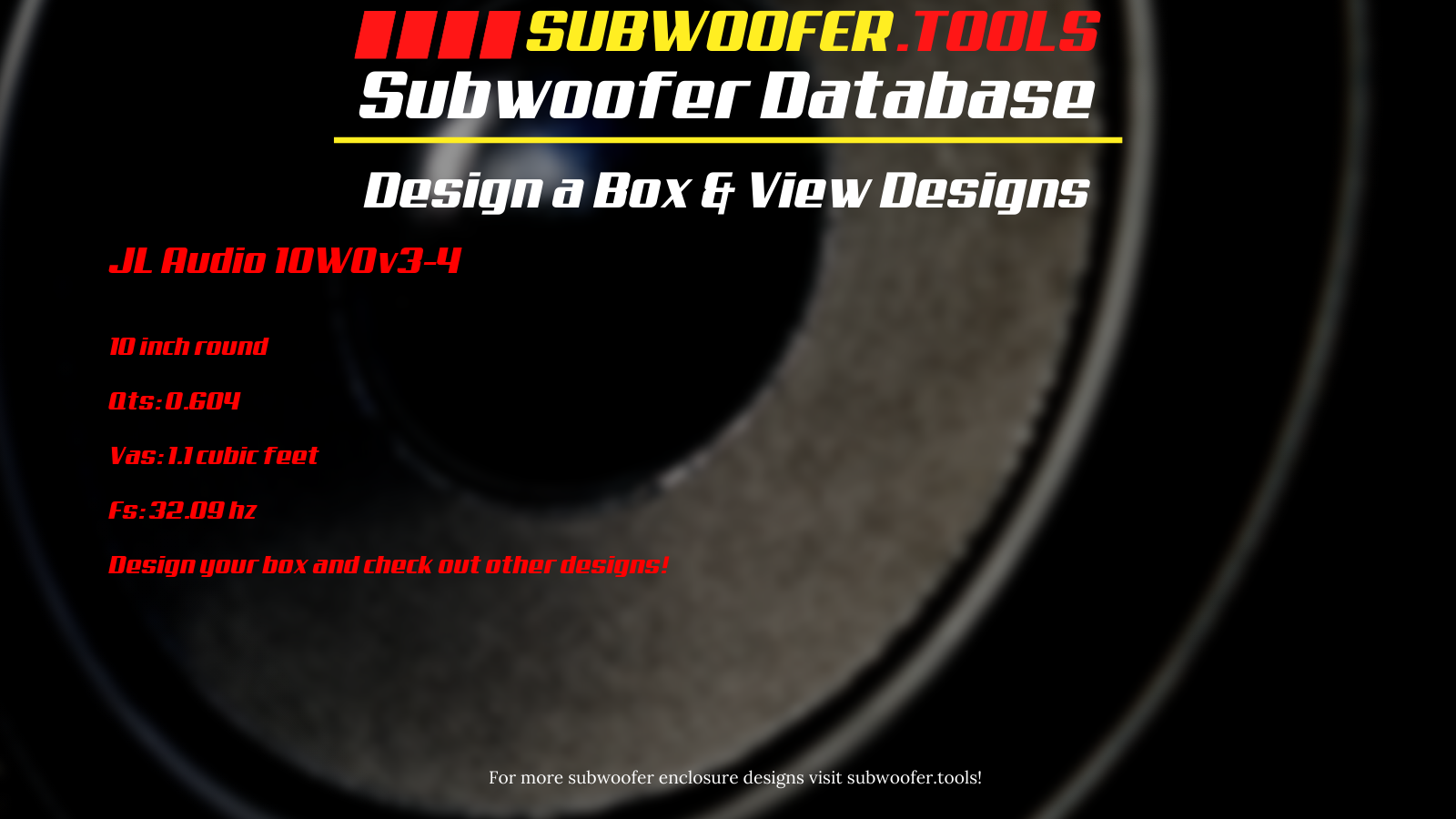 Jl Audio 10w0v3 4 Sub Box Designs Subwoofer Tools Box Design