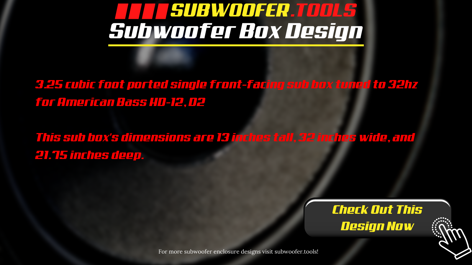 BLACK 12 DUAL COMPETITION 32-Hz PORTED SUB BOX