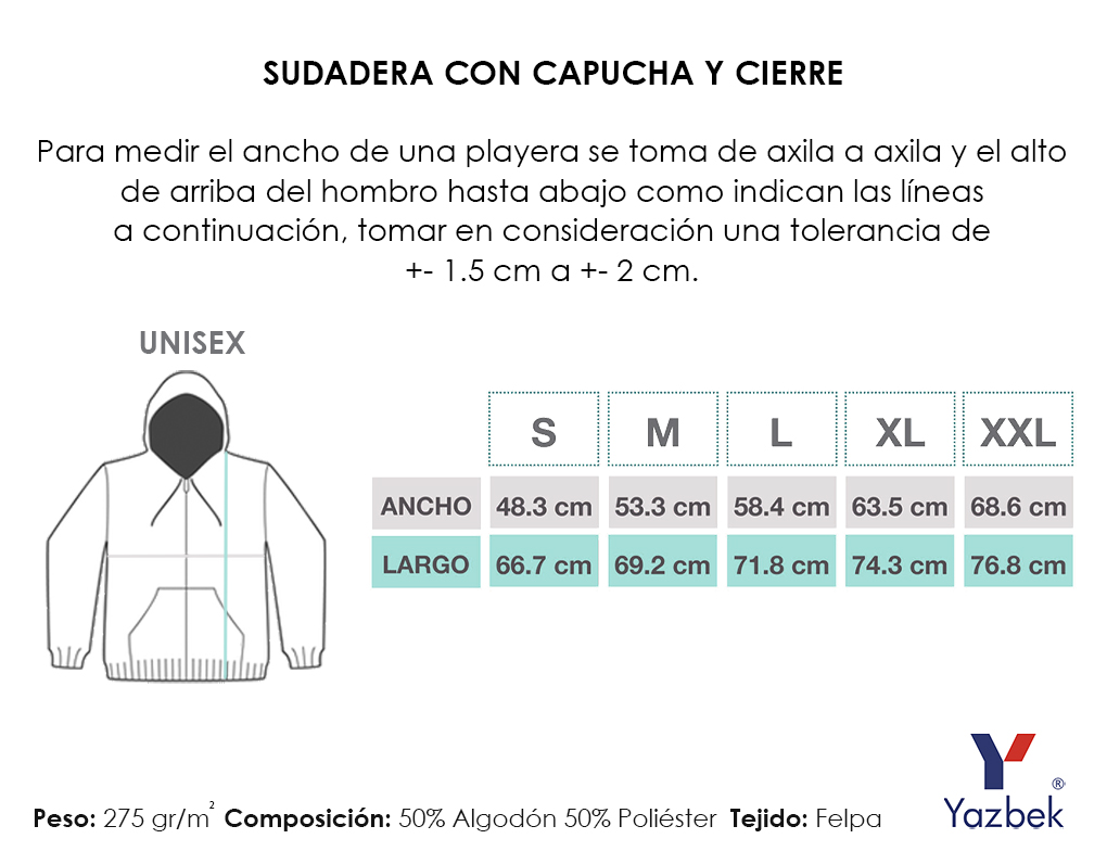 Sudadera con Capucha, Cangurera y Cierre Unisex para Adulto · 50% Algodón  50% Poliéster · Color Marino