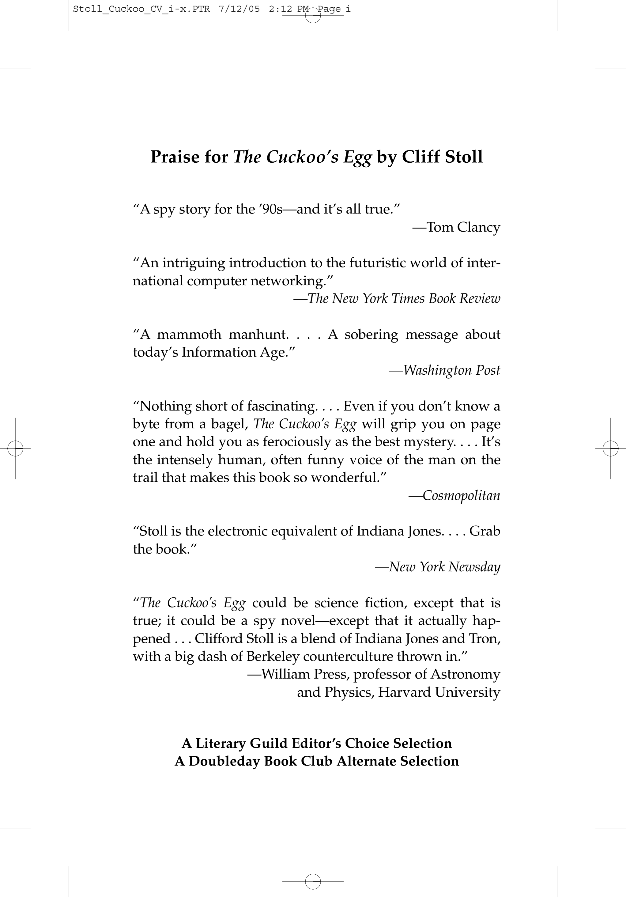 Cover of The Cuckoo's Egg
