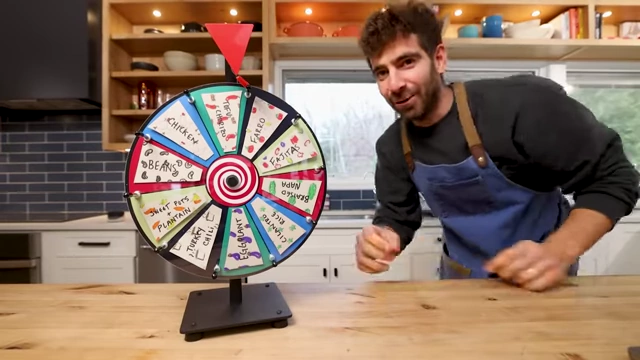 The 'Wheel of Frozen Foods' used for random meal selection