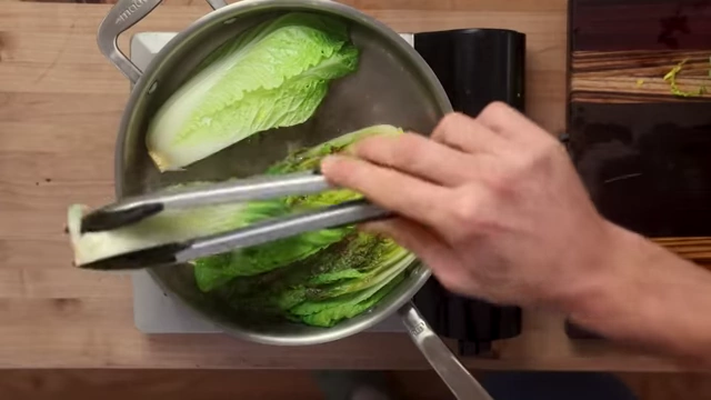 Searing napa cabbage before braising