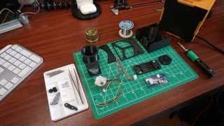 All the components needed to assemble a single split-flap module.