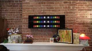 Final 45-module split-flap display showing various dynamic content.