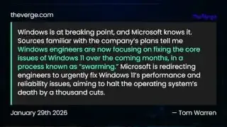 The Verge article detailing Microsoft engineers "swarming" core issues