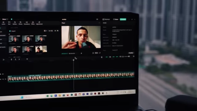 Video editing software on a laptop