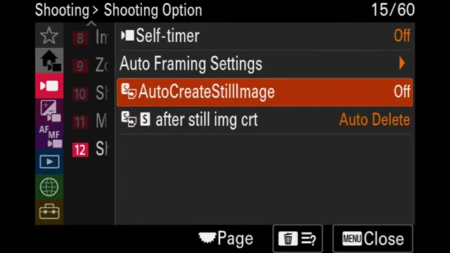 Auto Create Still Image option for generating JPEGs from video marks