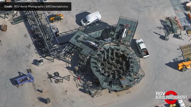 Aerial view of the Masseys structural test stand, which has been upgraded for Version 3 boosters.