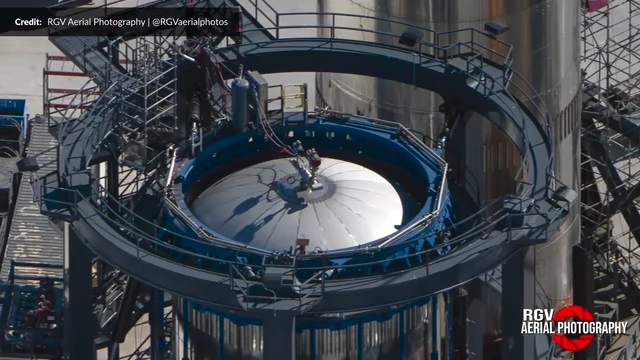 A new blue can crusher cap undergoing assembly at the Masseys test site.