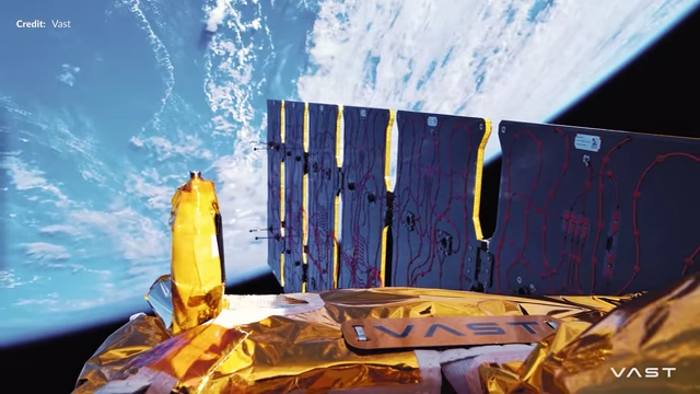 The Vast Haven Demo spacecraft deploying its solar panels in orbit, with Earth in the background, a crucial step for the Haven-1 space station.