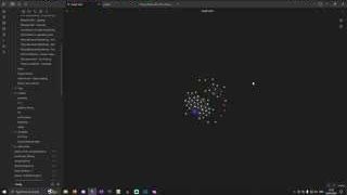 Obsidian's node network view, illustrating how interconnected notes can be used for revision and exploring related concepts.