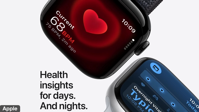 A close-up of the Apple Watch SE displaying heart rate information.