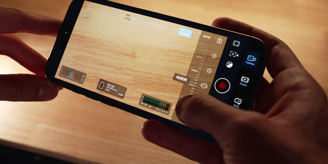 Blackmagic Camera App interface on the iPhone