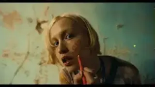 The video frame after applying two custom LUTs, showing a distinct filmic tone.