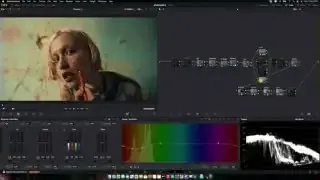The DaVinci Resolve interface showing the hue vs. saturation curve used to correct yellowish skin tones.