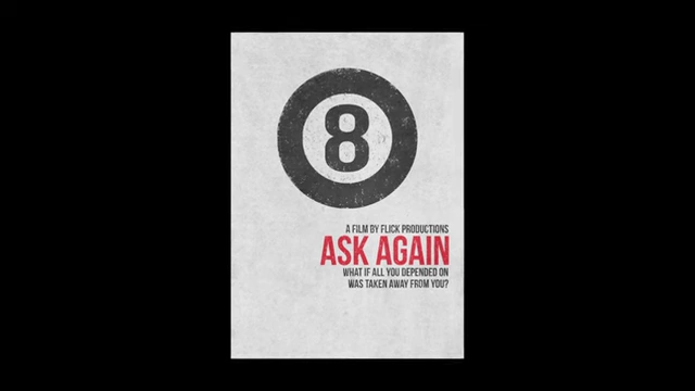 Elliot's early minimalist poster for his high school short film "Ask Again", featuring a prominent '8' symbol.