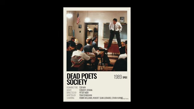 A Polaroid-style minimalist poster for Dead Poets Society.