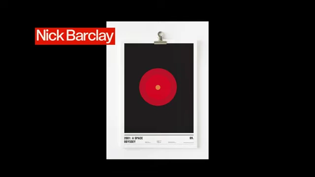 Nick Barclay's minimalist poster for 2001: A Space Odyssey, featuring a red circle on a black background.