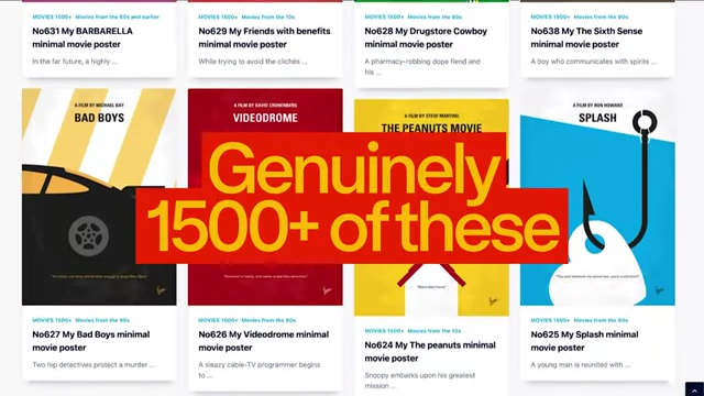 Chung Kong's website, highlighting that he has created "1500+" minimalist movie posters.