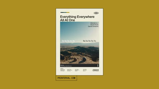 A Mid-Century Modern style poster for Everything Everywhere All At Once by printerval.com.