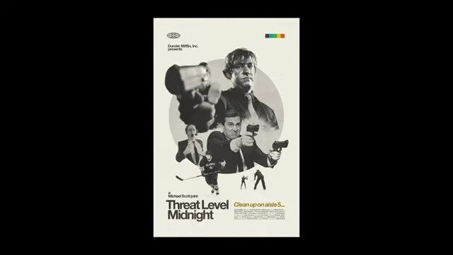 A Mid-Century Modern style poster for Threat Level Midnight (from The Office).
