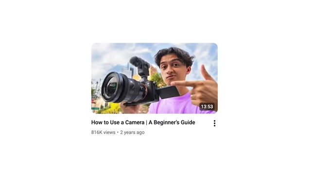 The thumbnail for "How To Use A Camera | A Beginner's Guide", featuring a character-driven tutorial.