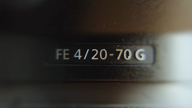 The Sony 20-70mm f/4 lens, used for versatile shooting without extreme shallow depth of field.