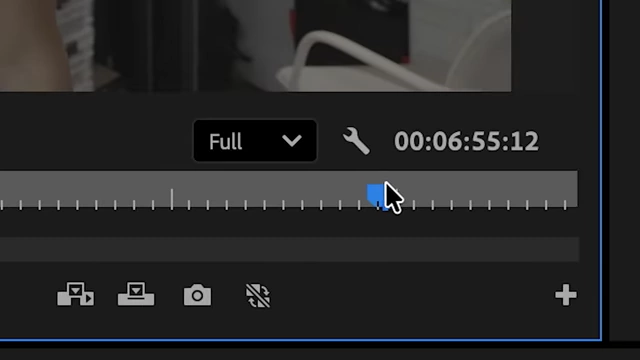 A Premiere Pro timeline segment being marked with custom "in" and "out" points.