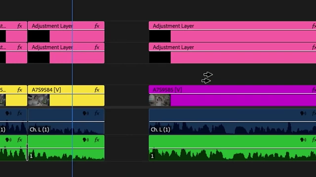 A Premiere Pro timeline showing the manual steps (cutting, deleting, moving) that ripple edit streamlines.