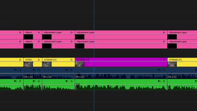 A Premiere Pro timeline demonstrating the efficient application of ripple edits.